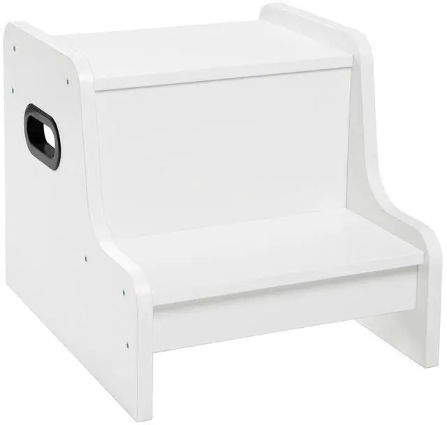 Main image of Step Stool for Kids, Two Step Toddler's Stool, Kids Potty Training Stool with Handles, Non-Slip Pads for Safety, Easy to Move, for Sink, Bathroom, Bedroom, White WT01JD01G3