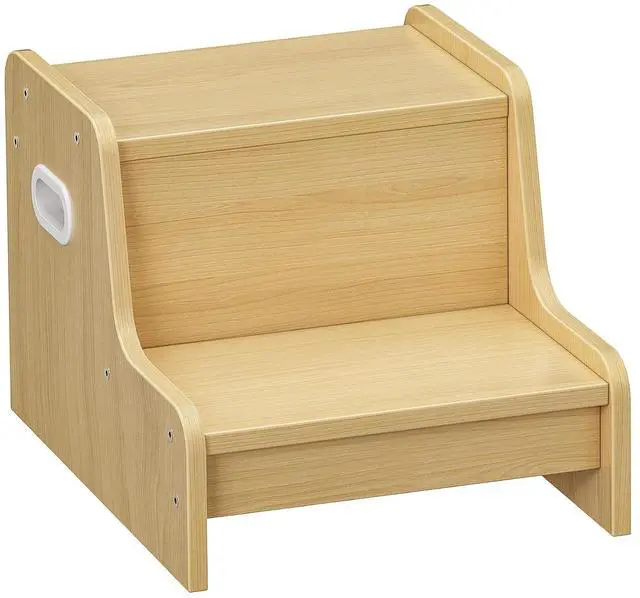 Main image of Step Stool for Kids, Two Step Toddler's Stool, Kids Potty Training Stool with Handles, Non-Slip Pads for Safety, Easy to Move, for Sink, Bathroom, Bedroom, Natural NL01JD01G3