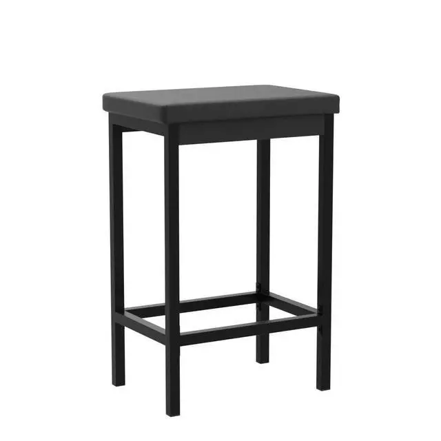 Alt view image 5 of 7 - Bar Stools, Set of 2 Bar Chairs, 24.8-Inch Height Stools, Breakfast Bar Stools, Kitchen Stools, 2" Thick Upholstery, for Kitchen, Dining Room, Cafe, Bar Counter, Black BB21BY01