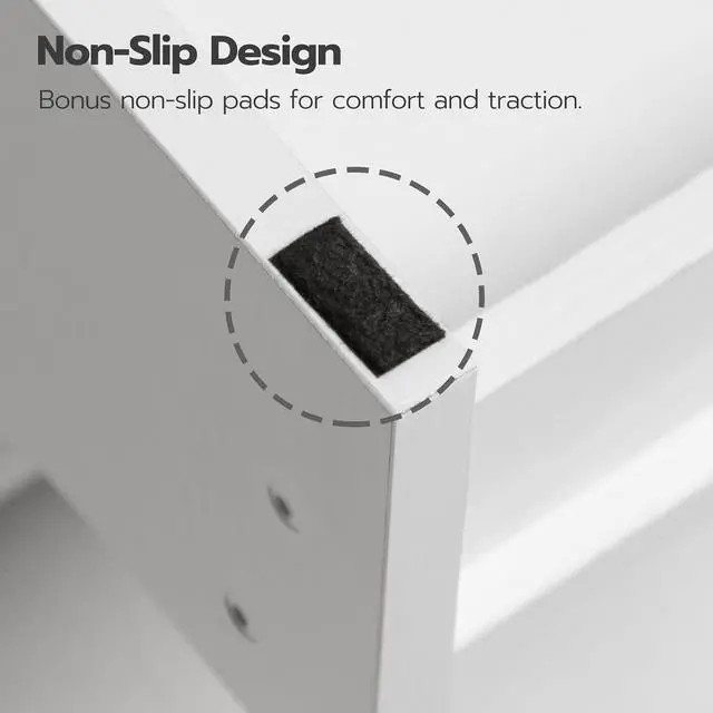 Alt view image 5 of 7 - Step Stool for Kids, Two Step Toddler's Stool, Kids Potty Training Stool with Handles, Non-Slip Pads for Safety, Easy to Move, for Sink, Bathroom, Bedroom, White WT01JD01G3