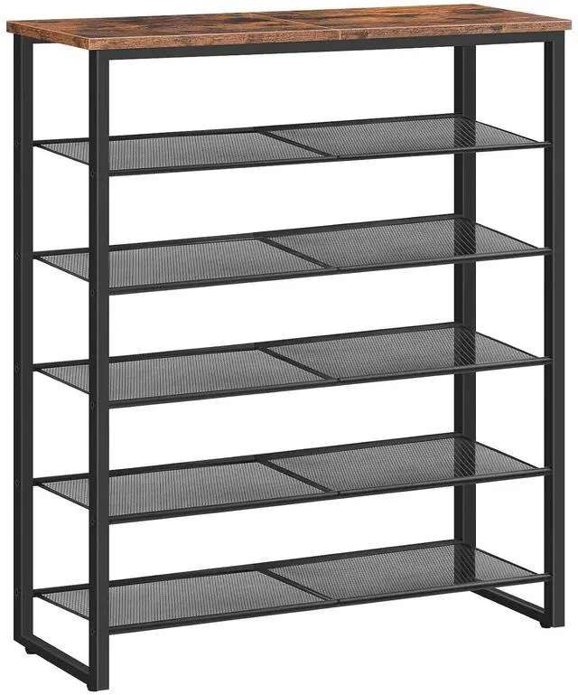 Main image of Shoe Rack, 6-Tier Shoe Organizer, for 18-24 Pairs of Shoes, Large Capacity Shoe Storage Shelf, Durable and Stable, for Entryway, Closet, Hallway, Dorm Room, Industrial, Rustic Brown BF67XJ01G1