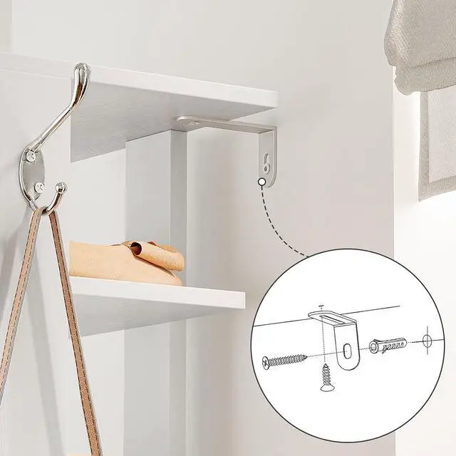 Alt view image 7 of 7 - Vertical Shoe Rack, 8 Tier Wooden Shoe Storage Organizer with Hooks, Narrow Shoe Tower for 16 Pairs, Space Saving, for Entryway, Living Room, Bedroom, White WT750XJ01