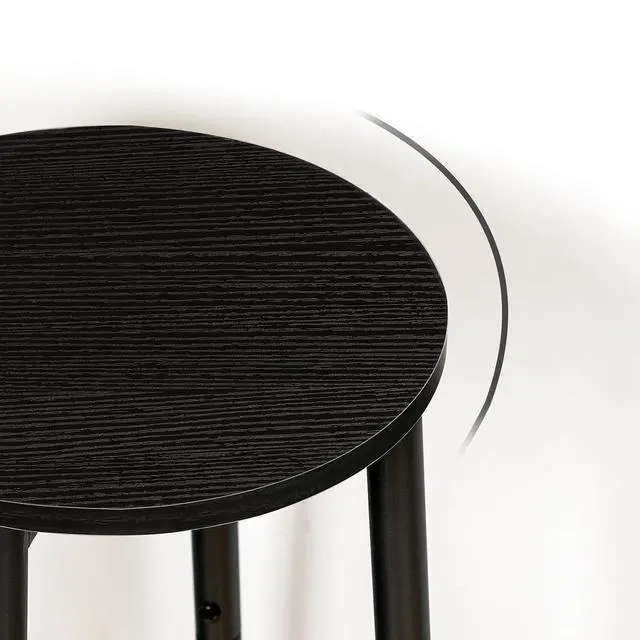 Alt view image 6 of 7 - Bar Stools, Set of 2 Bar Chairs, Kitchen Round Height Stools with Footrest, Breakfast Bar Stools, Sturdy Steel Frame, for Dining Room, Kitchen, Party, Easy Assembly, Black BK03BY01N1