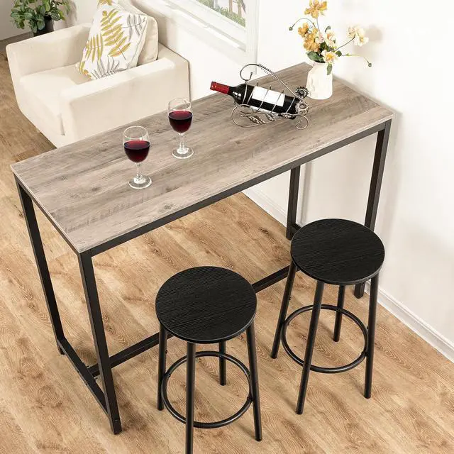 Alt view image 5 of 7 - Bar Stools, Set of 2 Bar Chairs, Kitchen Round Height Stools with Footrest, Breakfast Bar Stools, Sturdy Steel Frame, for Dining Room, Kitchen, Party, Easy Assembly, Black BK03BY01N1