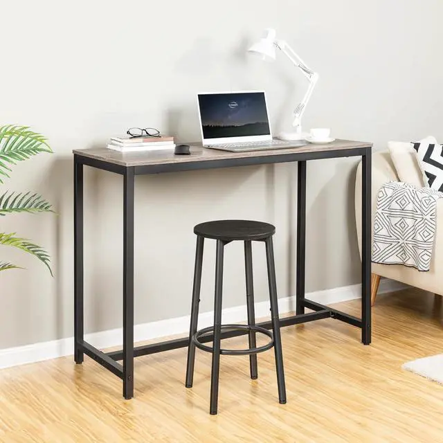 Alt view image 7 of 7 - Bar Stools, Set of 2 Bar Chairs, Kitchen Round Height Stools with Footrest, Breakfast Bar Stools, Sturdy Steel Frame, for Dining Room, Kitchen, Party, Easy Assembly, Black BK03BY01N1