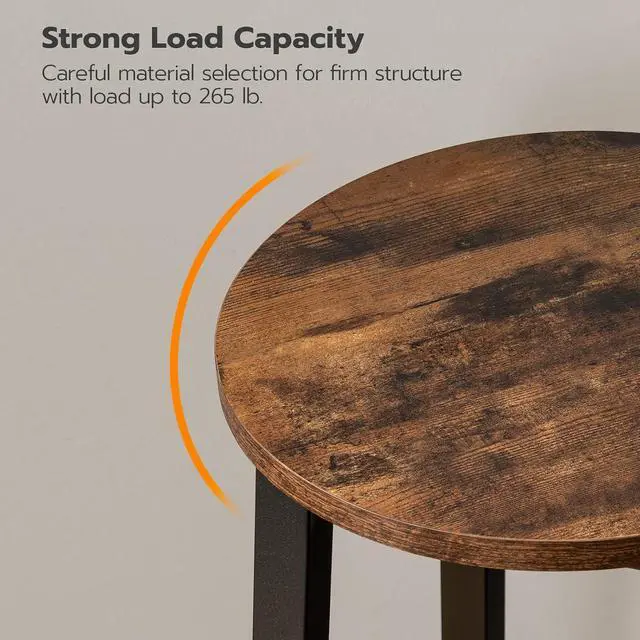 Alt view image 7 of 7 - Bar Stools, Barstools Set of 2,Counter Height Barstools, 24.8" Bar Stools for Kitchen Island, Industrial Bar Chairs, for Dining Room, Kitchen, Bar, Rustic Brown and Black BF07BY01G1