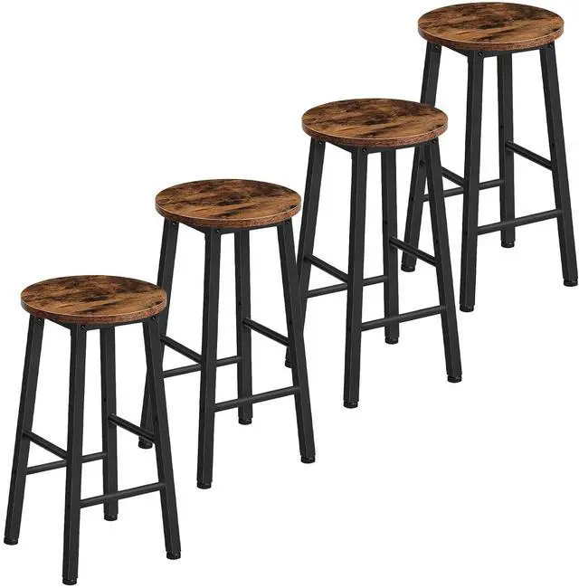 Main image of Bar Stools, Barstools Set of 4,Counter Height Barstools, 24.8" Bar Stools for Kitchen Island, Industrial Bar Chairs, for Dining Room, Kitchen, Bar, Rustic Brown and Black BF07BYP401G1
