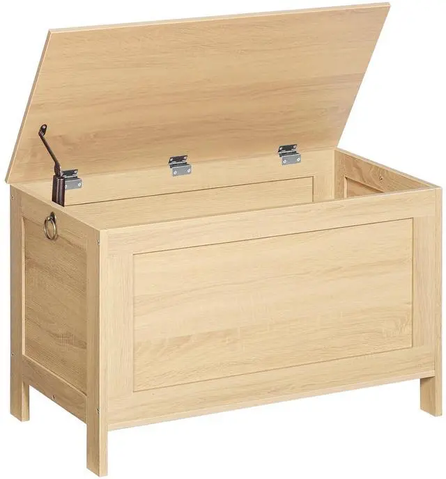 Main image of Toy Box, Retro Wooden Look Storage Chest with Safety Hinge, Entryway Storage Bench Supports 220 lb, 29.9 x 15.7 x 18.9 Inches Toy Chest Organizer, Easy Assembly (Natural) NL75CW01G2