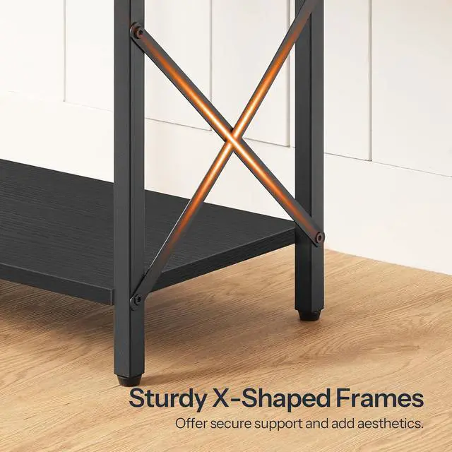 Alt view image 5 of 7 - 10 Gallon Aquarium Stand, 3-Tier Fish Tank Stand with Storage, Reptile Turtle Tank Stand with Metal Frame, 20.5" L x 11" W , Black BB52FT01