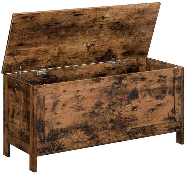 Main image of Toy Box, Retro Wooden Look Storage Chest with Safety Hinge, Entryway Storage Bench Supports 220 lb, 39.4 x 15.7 x 18.9 Inches Toy Chest Organizer, Easy Assembly (Rustic Brown) BF100CW01