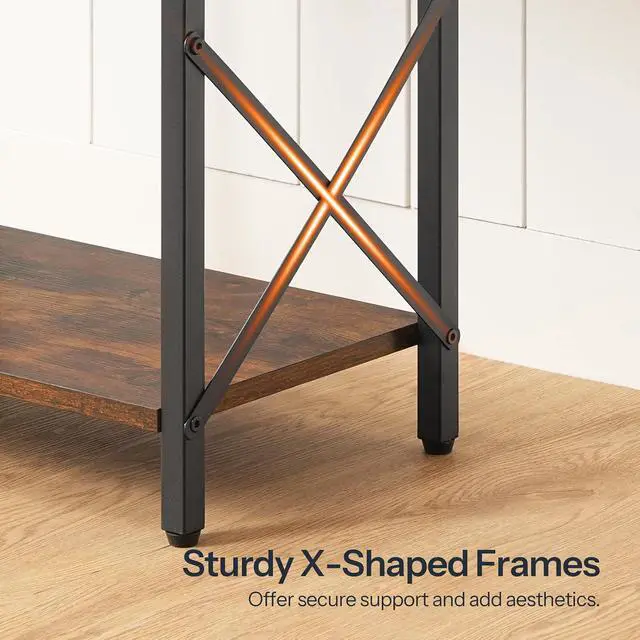 Alt view image 7 of 7 - 10 Gallon Aquarium Stand, 3-Tier Fish Tank Stand with Storage, Reptile Turtle Tank Stand with Metal Frame, 20.5" L x 11" W , Rustic Brown BF52FT01