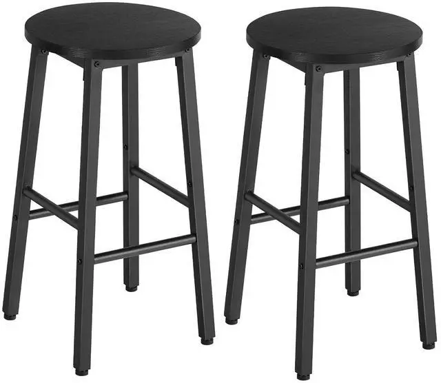 Main image of Bar Stools, Bar stools Set of 2,Counter Height Bar Stools, 24.8" Barstools for Kitchen Island, Industrial Kitchen Bar Chairs, for Dining Room, Bar, Black BB07BY01G1N2
