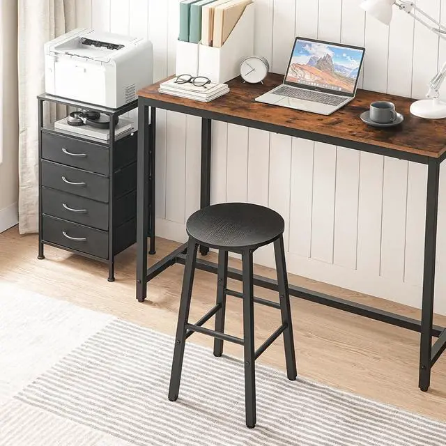 Alt view image 2 of 7 - Bar Stools, Bar stools Set of 2,Counter Height Bar Stools, 24.8" Barstools for Kitchen Island, Industrial Kitchen Bar Chairs, for Dining Room, Bar, Black BB07BY01G1N2