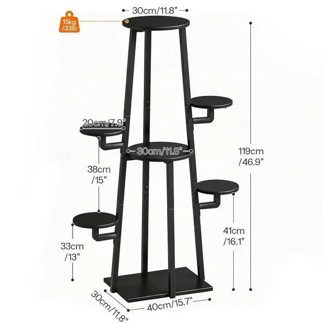 Alt view image 2 of 7 - Plant Stand Indoor with Grow Lights, 7-Tier Plant Shelf | for Multiple Indoor Plants, 47.2"Corner Plant Stand Organizer with Metal Frame, for Living Room, Balcony, Patio