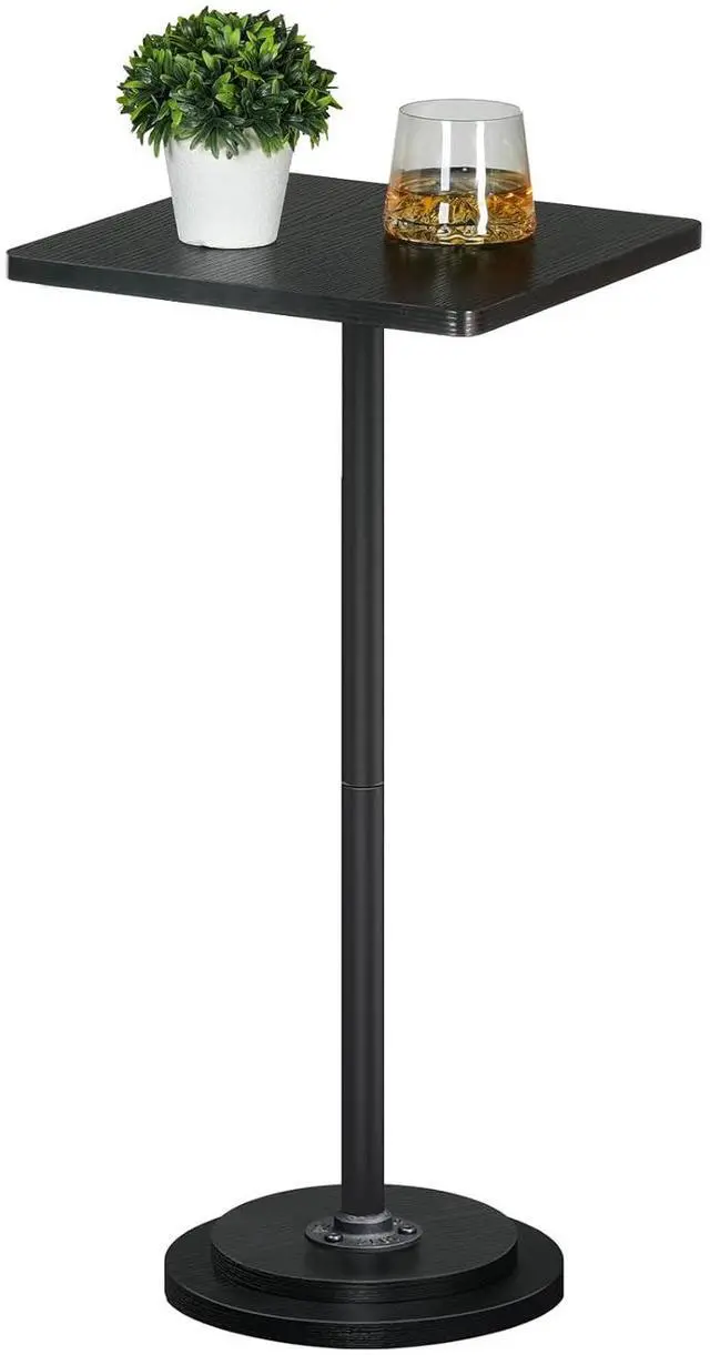 Main image of Small Side Table, Square Drink Table, Coffee Martini Table with Pedestal, Accent Nightstand for Small Spaces in Living Room, Bedroom, Sofa Couch, Corner, Black BB171BZ01