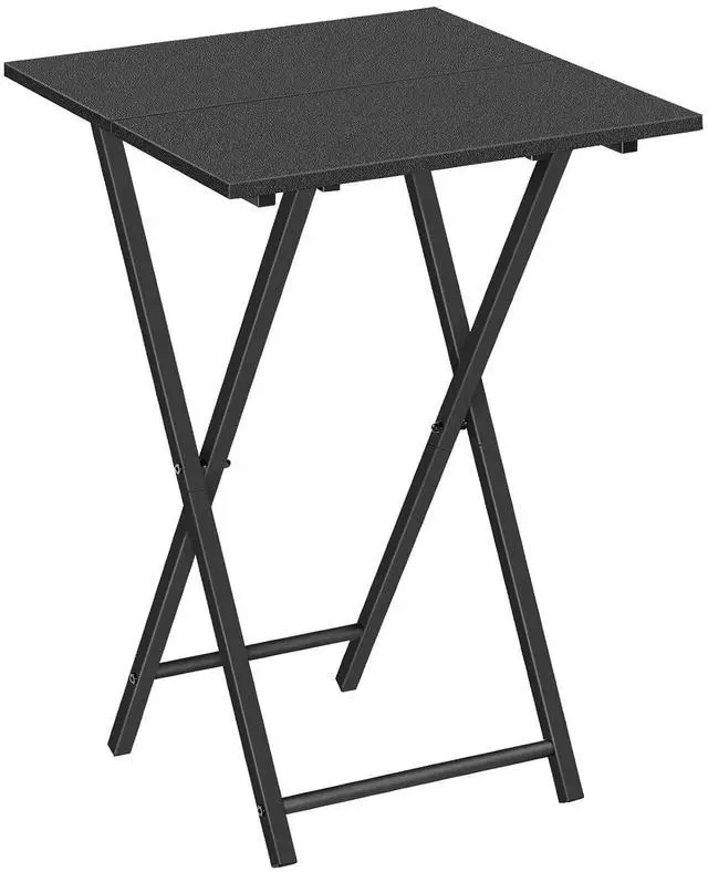Main image of Folding TV Tray Table, Wooden TV Tray, Portable Sofa Side Table, Industrial Snack Table End Table for Small Spaces, Space-Saving, Easy to Install and Fold, Black BB27BZ01