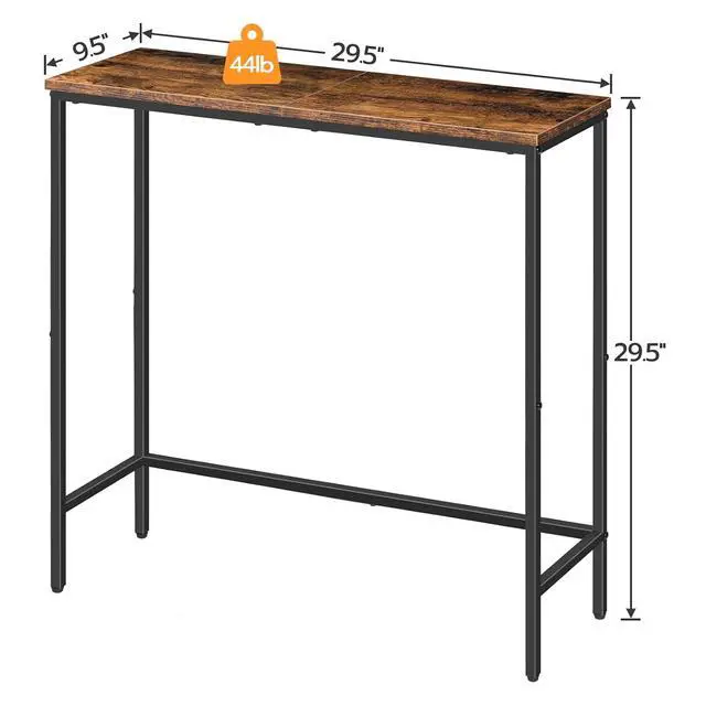 Alt view image 3 of 7 - 2 Pack Narrow Console Table, 29.5" Small Entryway Table, Thin Long Sofa Side Display Table, for Hallway, Bedroom, Living Room, Foyer, Rustic Brown and Black BF75XGP201
