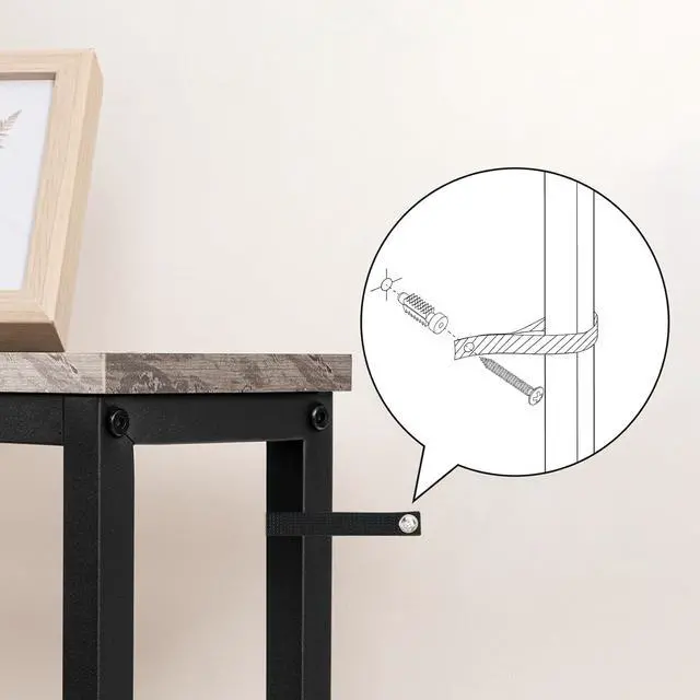 Alt view image 7 of 7 - 2 Pack Narrow Console Table, 29.5" Small Entryway Table, Thin Long Sofa Side Display Table, for Hallway, Bedroom, Living Room, Foyer, Greige and Black BG75XGP201