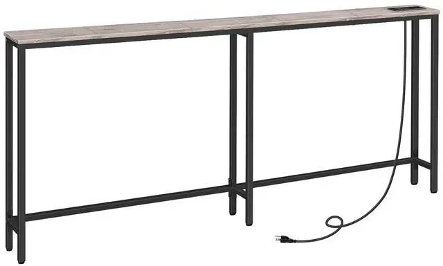 Main image of 70.9" Narrow Console Table with Charging Station, 5.9" Slim Sofa Table Behind Couch, 2 AC Outlets & USB-C Ports, Long Entryway Tables for Small Spaces, Livingroom, Greige BG185UXG01G1
