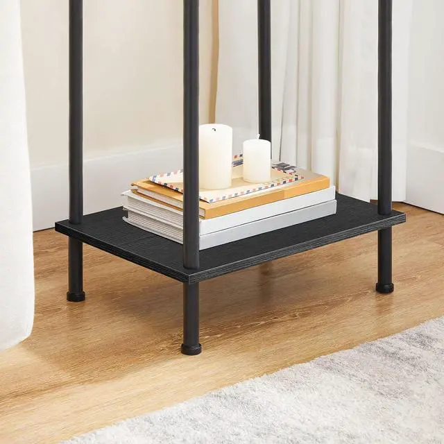Alt view image 7 of 7 - Side Table with Charging Station, End Table with USB Port and Outlets, Nightstand with 2-Layer Storage Shelves for Small Spaces, Living Room, Bedroom, Black BK09UBZ01