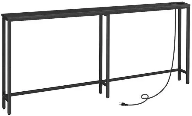 Main image of 70.9" Narrow Console Table with Charging Station, 5.9" Slim Sofa Table Behind Couch, 2 AC Outlets & USB-C Ports, Long Entryway Tables for Small Spaces, Livingroom, Black BB185UXG01