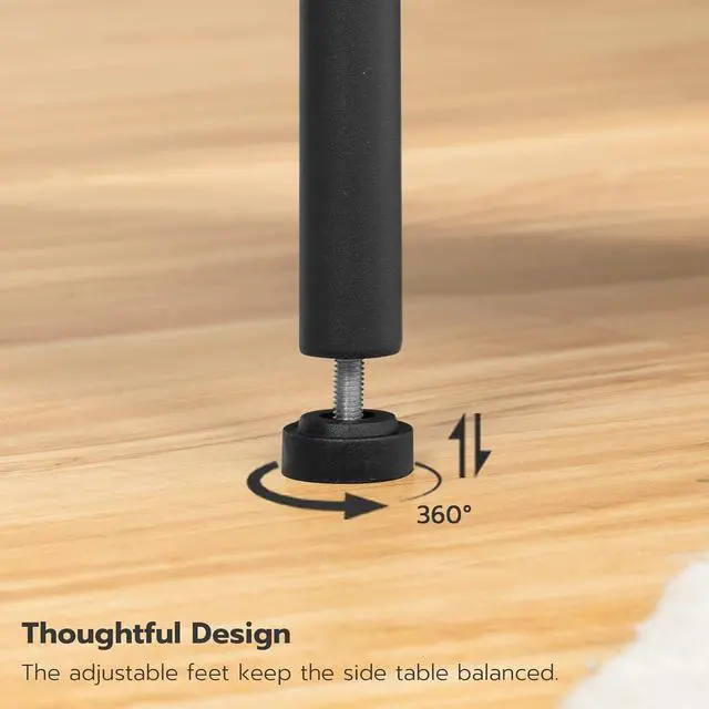 Alt view image 7 of 7 - Side Table with Charging Station, End Table with USB Ports and Outlet, Nightstand with 2-Layer Storage Shelves for Small Spaces, Living Room, Bedroom, Stable Frame, Greige and Black BG09UBZ01
