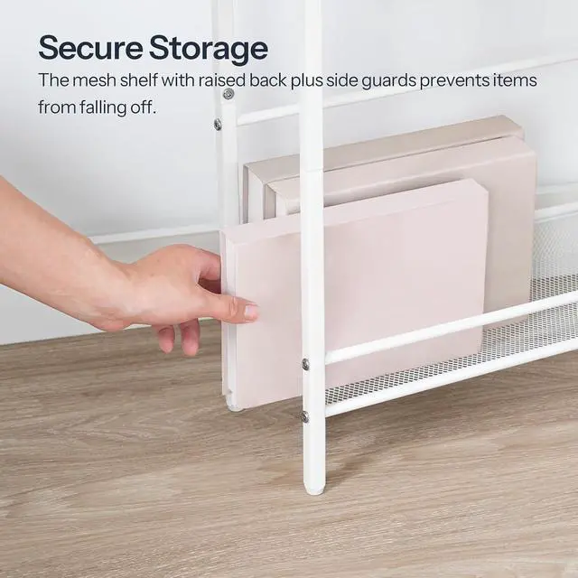 Alt view image 6 of 7 - Small Narrow Side Table with Charging Station, Skinny End Table for Small Spaces, Slim Nightstand with USB Ports Outlet, Sofa Beside Table with Storage Shelf, White WT102UBZ01