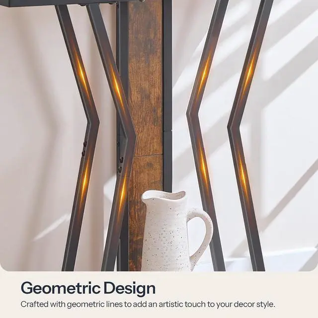 Alt view image 7 of 7 - Narrow Console Table, 29.5" Small Entryway Table with Storage, 2-Tier Sofa Table Behind Couch, Modern Style, for Living Room, Hallway, Foyer, Bedroom, Rustic Brown and Black BF66XG01