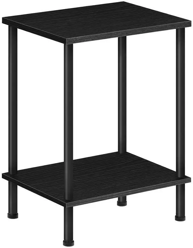 Main image of End Table, Small Side Table, Nightstand with 2-Layer Storage Shelves, Sofa Table for Small Spaces, Living Room, Bedroom, Stable Frame, Easy Assembly, Black BB09BZ01