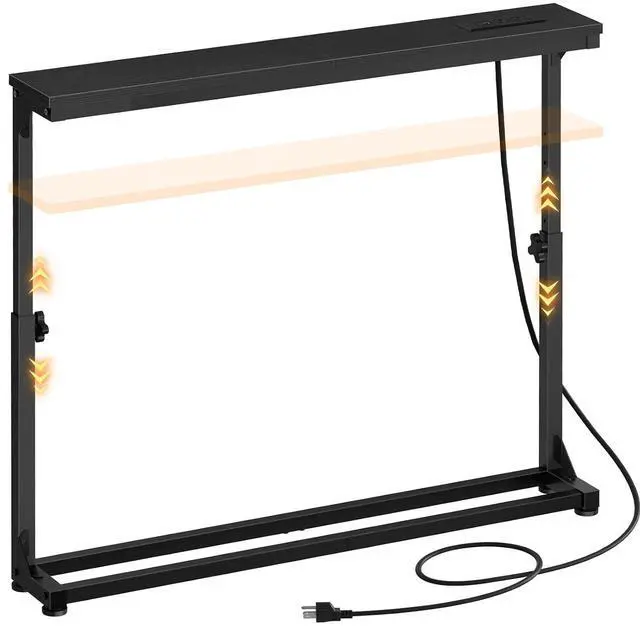 Main image of Narrow Console Table with Charging Station, Adjustable Height Sofa Table (25''-32.9''), Slim Behind Couch Table for Small Spaces, Entryway, Living Room, 39.4" Black BB95UXG01