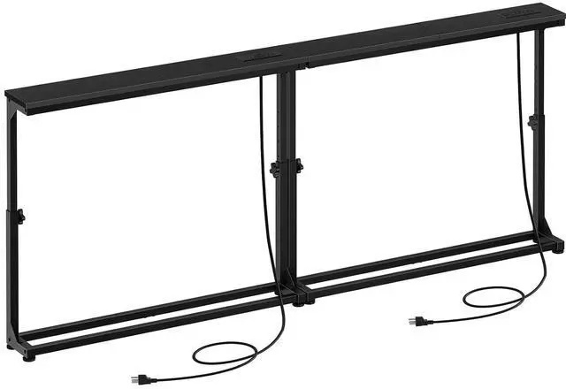 Main image of Narrow Console Table Set of 2 with Charging Station, Adjustable Height Sofa Table (25''-32.9''), Slim Behind Couch Table for Small Spaces, Entryway, Living Room, 78.8" Black BB95UXGP201