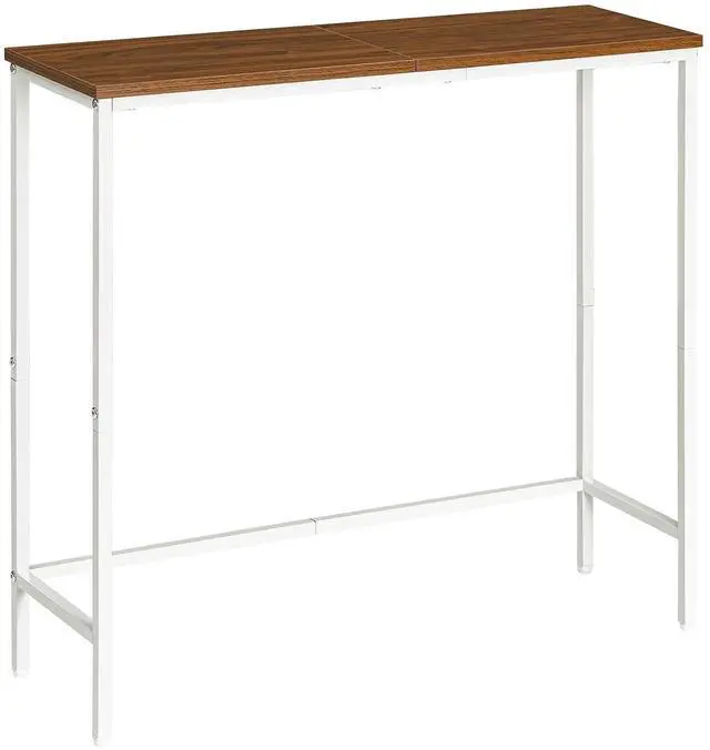 Main image of Narrow Console Table, 29.5" Small Entryway Table, Thin Sofa Table, Side Table, Display Table, for Hallway, Bedroom, Living Room, Foyer, White and Walnut WH75XG01