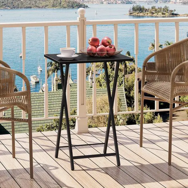 Alt view image 6 of 7 - Folding TV Tray Table, Stable Snack Table for Small Space, Portable Sofa Side Table, Easy Assembly and Storage, Ideal for Snacks and Meals in Living Room, Black BK15BZ01