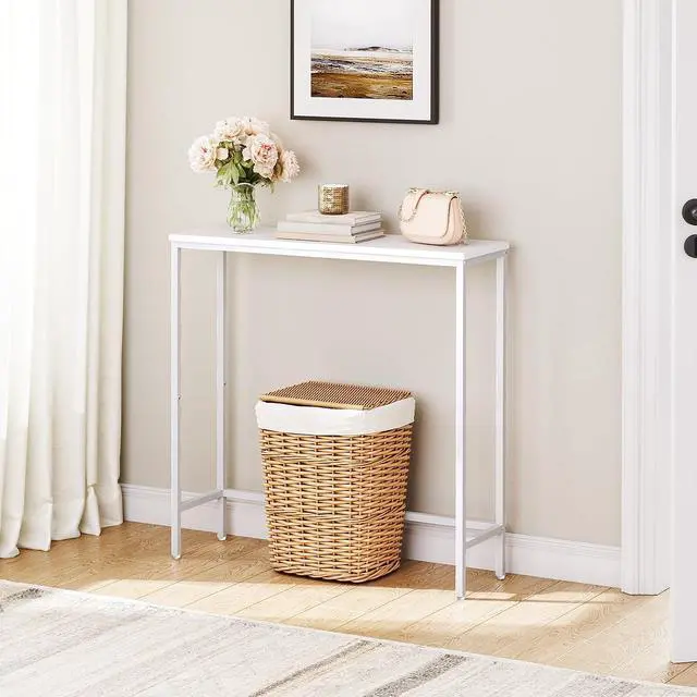 Alt view image 4 of 7 - Narrow Console Table, 29.5" Small Entryway Table, Thin Sofa Table, Side Table, Display Table, for Hallway, Bedroom, Living Room, Foyer, White WW75XG01