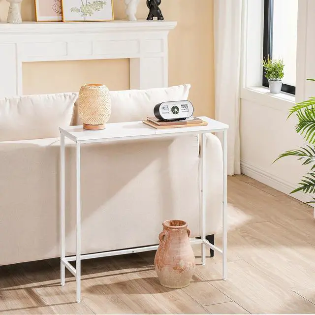 Alt view image 5 of 7 - Narrow Console Table, 29.5" Small Entryway Table, Thin Sofa Table, Side Table, Display Table, for Hallway, Bedroom, Living Room, Foyer, White WW75XG01