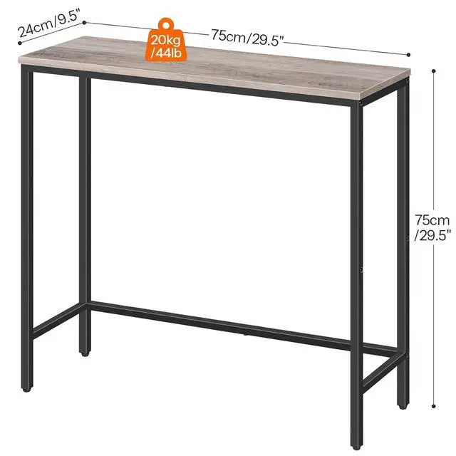 Alt view image 3 of 7 - 2 Pack Narrow Console Table, 29.5" Small Entryway Table, Thin Long Sofa Side Display Table, for Hallway, Bedroom, Living Room, Foyer, Greige and Black BG75XGP201