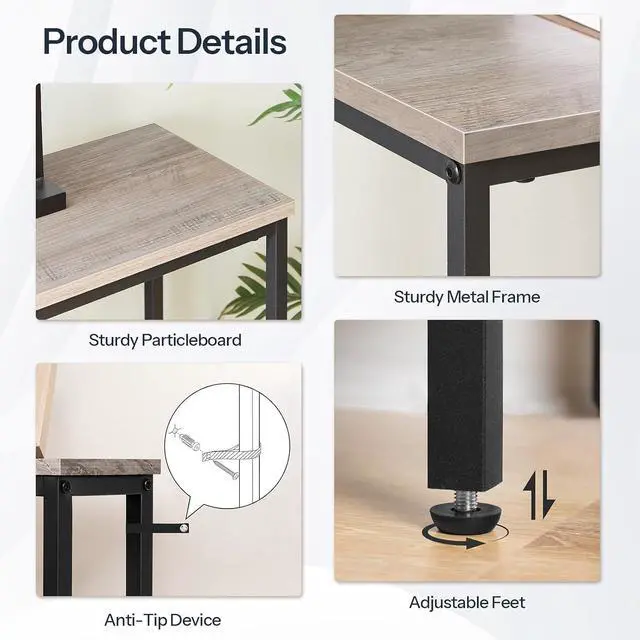 Alt view image 6 of 7 - 2 Pack Narrow Console Table, 29.5" Small Entryway Table, Thin Long Sofa Side Display Table, for Hallway, Bedroom, Living Room, Foyer, Greige and Black BG75XGP201