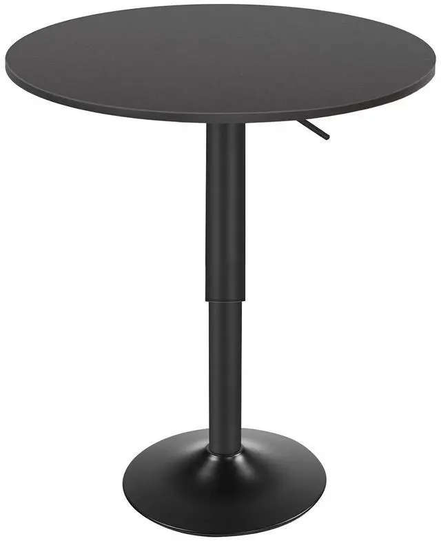 Main image of Bar Table, Height-Adjustable Round Pub Table 27-35.4 Inches, Cocktail Table with Sturdy Base, Modern Style, Easy to Assemble, Suitable for Small Space, Black BK58BT01G1