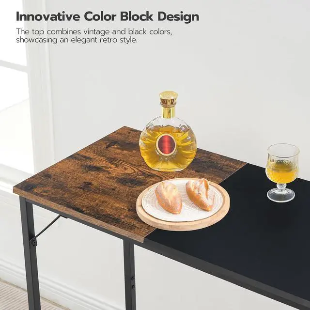 Alt view image 5 of 7 - Bar Table, 47.1" Rectangular Pub Table, Tall Counter Height, Long Bar Height Table for Small Space, Sturdy and Durable, Easy to Assmble, Rustic Brown BF12BT01