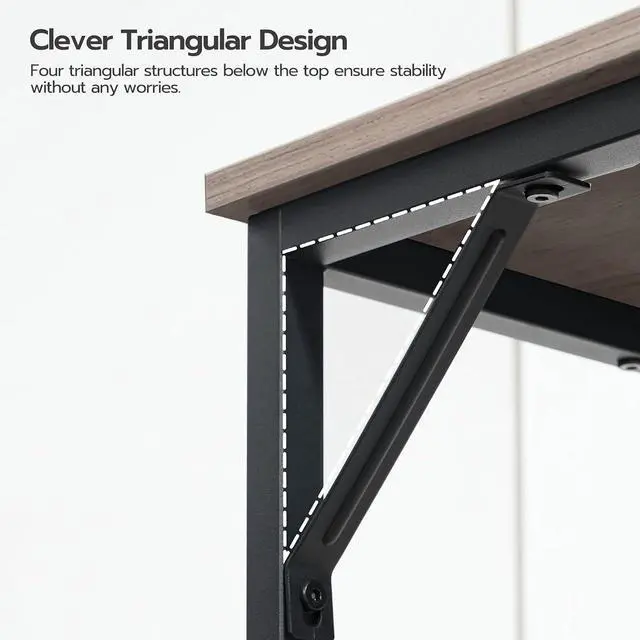 Alt view image 6 of 7 - Bar Table - 47.1" Rectangular Pub Table, Tall Counter Height, Long Bar Height for Small Spaces, Narrow High Top, Sturdy and Durable, Easy to Assemble, Greige BG12BT01