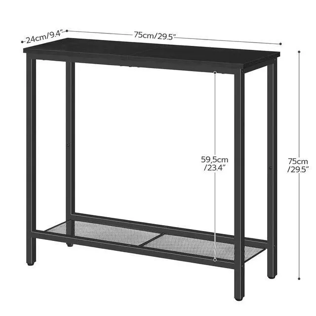 Alt view image 3 of 7 - 29.5" Narrow Console Table, Small Entryway Table with Shelf, 2 Tier Thin Sofa Table, Behind Couch Table, Side Table, for Hallway, Living Room, Bedroom, Black BB74XG01