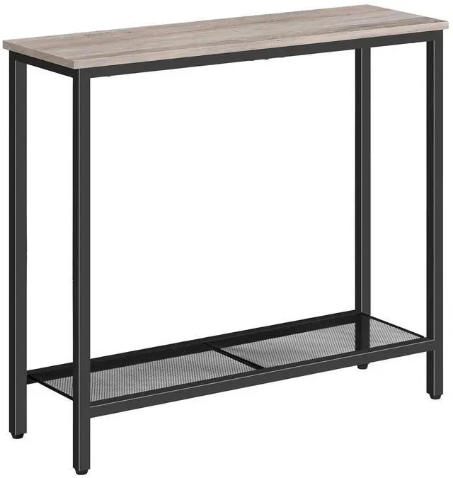 Main image of 29.5" Narrow Console Table, Small Entryway Table with Shelf, 2 Tier Thin Sofa Table, Behind Couch Table, Side Table, for Hallway, Living Room, Bedroom, Greige and Black BG74XG01