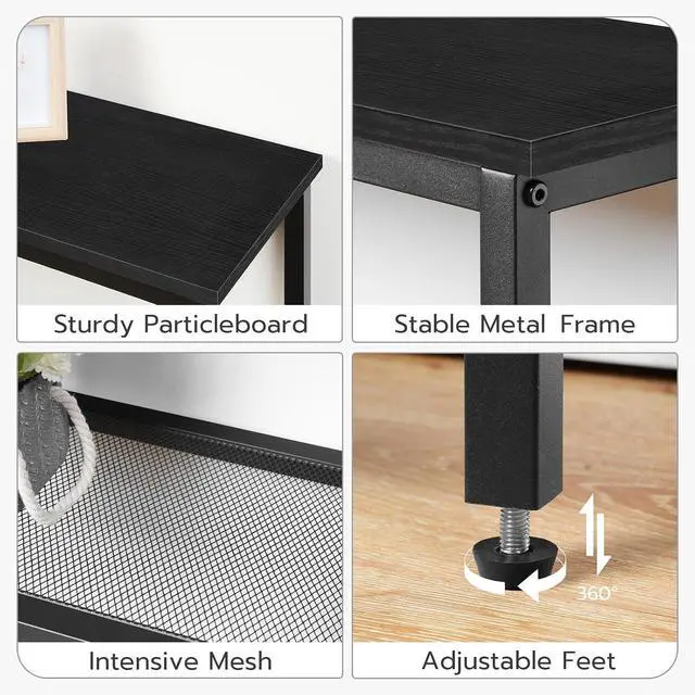 Alt view image 7 of 7 - 29.5" Narrow Console Table, 3 Tier Entryway Table with Shelves, Thin Sofa Table, Behind Couch Table, Display Side Table, for Hallway, Entrance, Living Room, Black BB73XG01