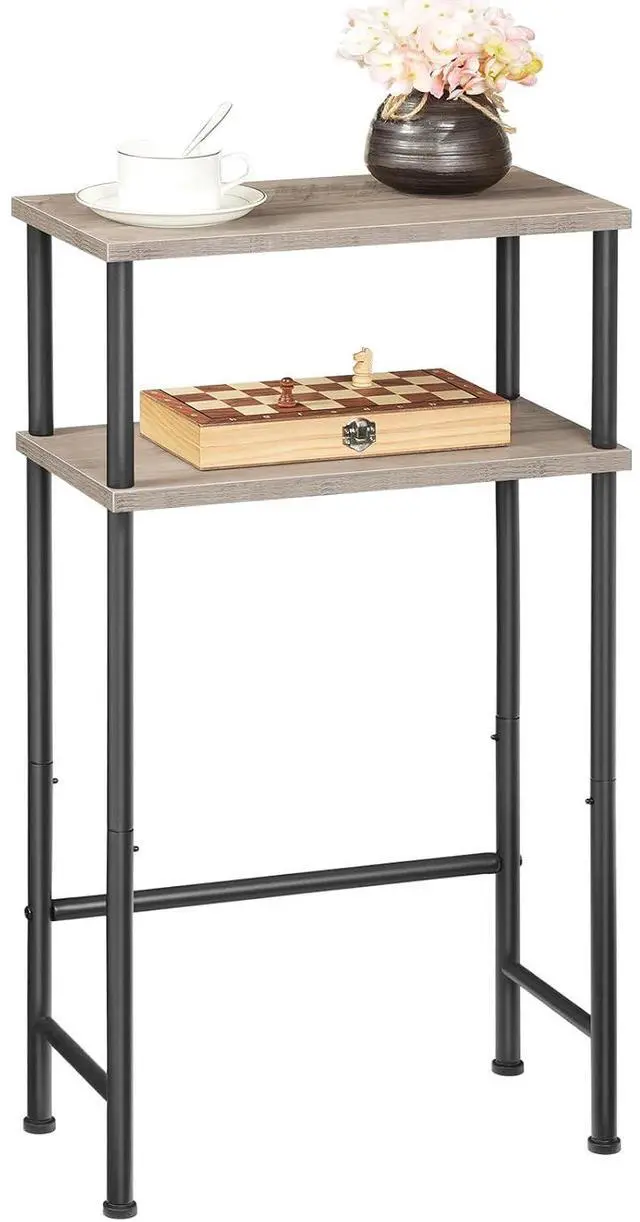 Main image of Narrow Console Table for Small Space, 15.7" Entryway Table with Storage, 2 Tier Sofa Table with 2 Shelves, Skinny Console Table for Entryway, Hallway, Living Room, Greige and Black BG40XG01