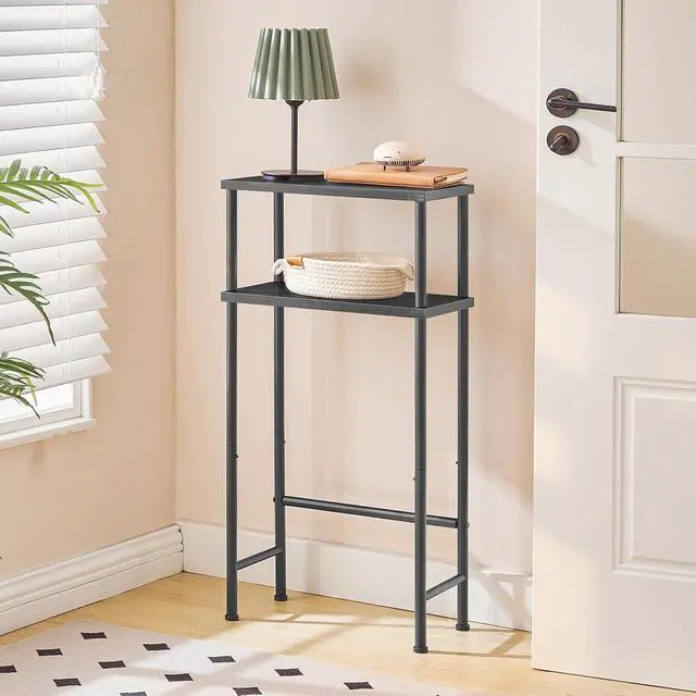 Alt view image 7 of 7 - Narrow Console Table for Small Space, 15.7" Entryway Table with Storage, 2 Tier Sofa Table with 2 Shelves, Skinny Console Table for Entryway, Hallway, Living Room, Foyer, Black BB40XG01