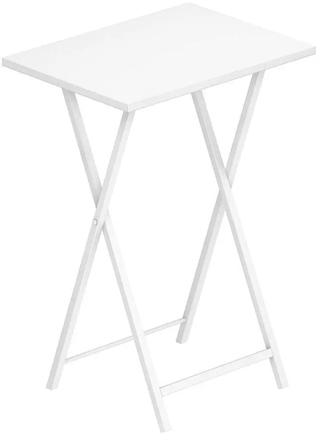 Main image of Folding TV Tray Tables, Stable Snack Table for Small Space, Portable Sofa Side Table, Easy Assembly and Storage, Ideal for Snacks and Meals in Living Room, White WW15BZ01
