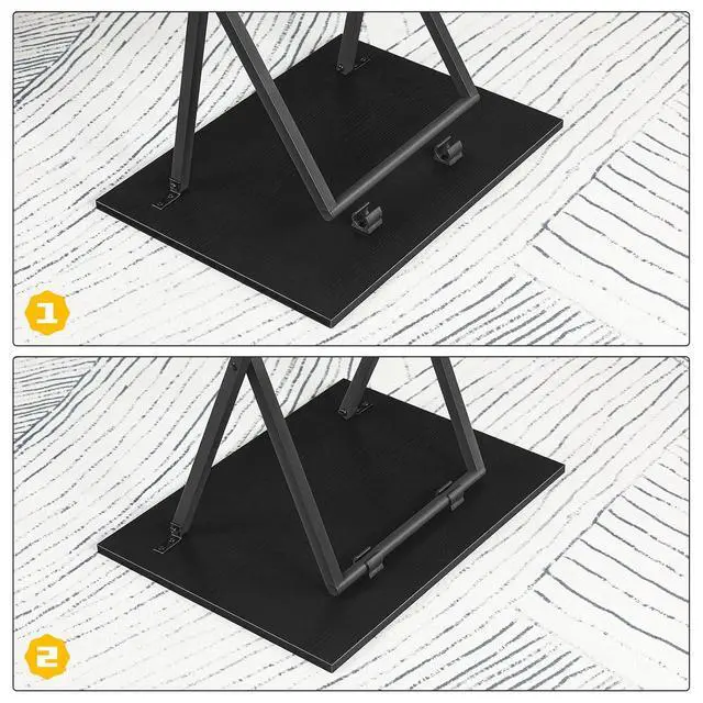 Alt view image 7 of 7 - Folding TV Tray Table, Stable Snack Table for Small Space, Portable Sofa Side Table, Easy Assembly and Storage, Ideal for Snacks and Meals in Living Room, Black BK15BZ01