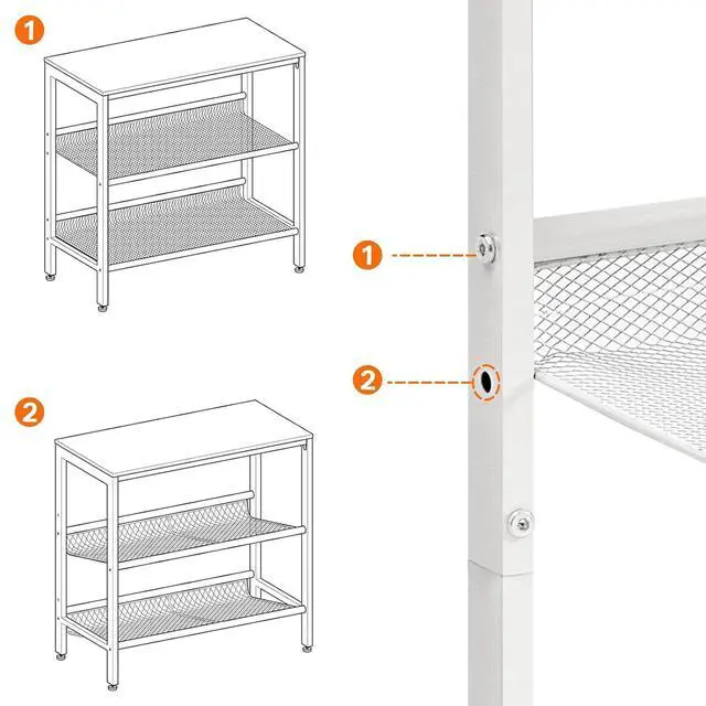 Alt view image 6 of 7 - End Table, 3-Tier Narrow Side Table, Nightstand with 2 Flat or Slant Adjustable Shelves for Small Spaces, Hallway, Living Room, Bedroom, Sturdy, Easy Assembly, White WT23BZ01G1