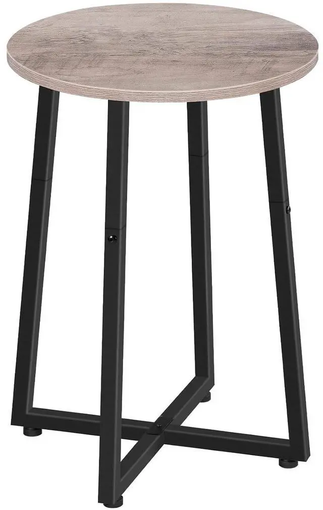 Main image of Side Table, Round End Accent Table with Sturdy Metal Pedestal, 15.7" Round Nightstand, for Living Room, Bedroom, Balcony, Office, Greige BG95BZ01
