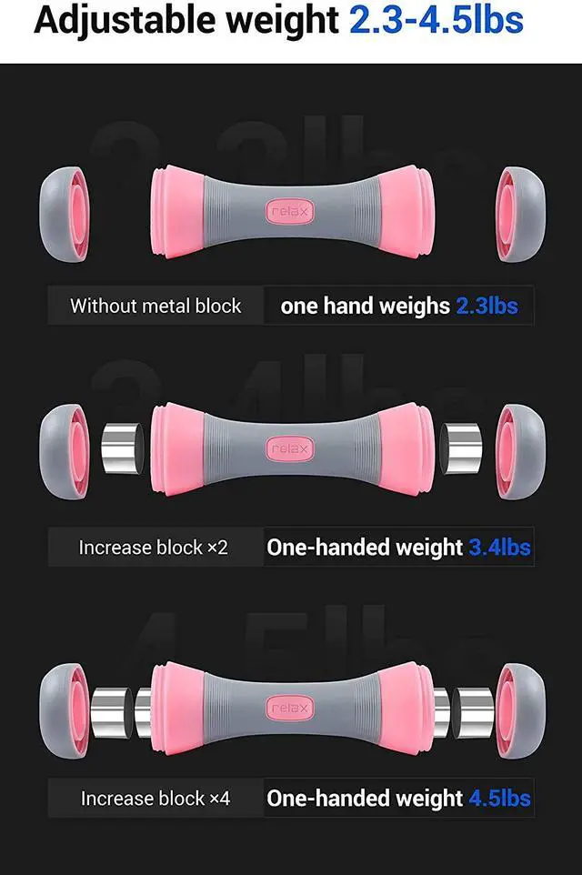 Alt view image 2 of 6 - Adjustable Dumbbells Weights, Neoprene All-in-1 Options, Non-Slip, All-Purpose, Home, Gym, Office